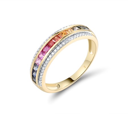 14KYW  Multi Colour Stone Ring(R306446MUL14KYW)