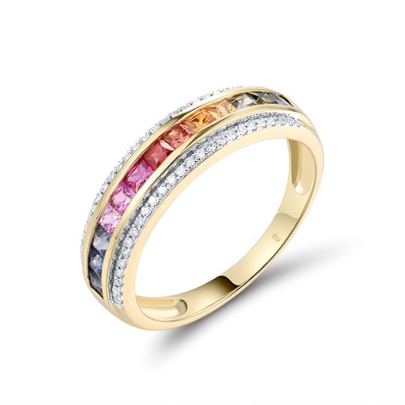 14KYW  Multi Colour Stone Ring(R306446MUL14KYW)
