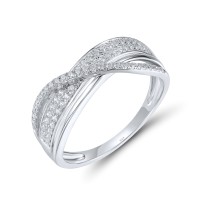 Sterling Silver Ring White Cubic Zirconia (R306524SWCZSL925) - US 6