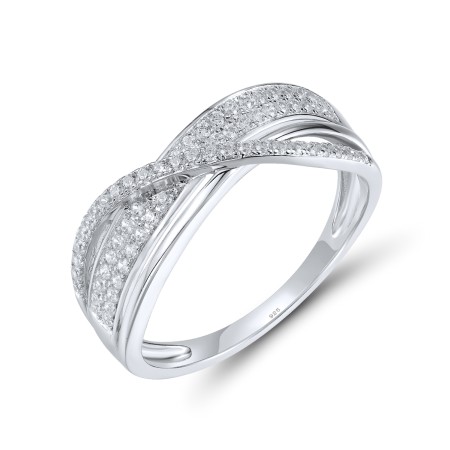 Sterling Silver Ring White Cubic Zirconia (R306524SWCZSL925) - US 6