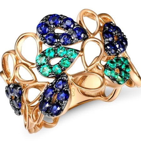 9KRWB Ring Created Emerald,Created Sapphire (R306563ACCE9KRWB) - US 8