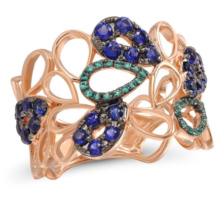 10KRWB Ring Created Emerald,Created Sapphire (R306563CCE10KRWB)