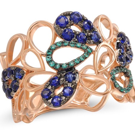 10KRWB Ring Created Emerald,Created Sapphire (R306563CCE10KRWB)