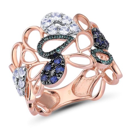 9KRWB Ring Created Emerald,Created Sapphire,Created white sapphire (R306563CCEW9KRWB)