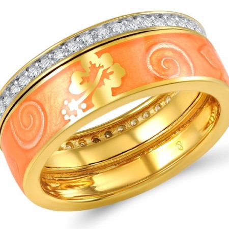 Sterling Silver Enamel Ring(R306566ENA1SP925-6.5)