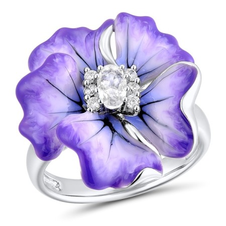 Sterling Silver Enamel Ring(R306765ENA2SL925-6.5)