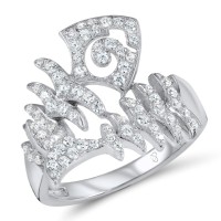 Sterling Silver Ring White Cubic Zirconia (R306898WCZSL925) - US 6