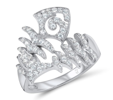 Sterling Silver Ring White Cubic Zirconia (R306898WCZSL925) - US 6