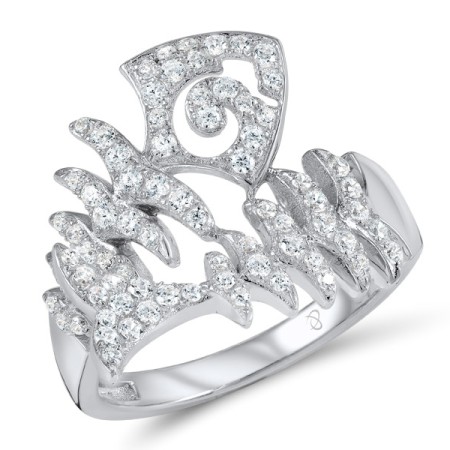 Sterling Silver Ring White Cubic Zirconia (R306898WCZSL925) - US 6