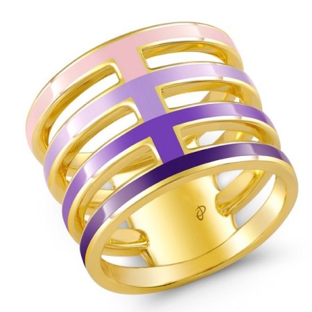 Sterling Silver w/ Yellow Plating Ring Enamel (R306916AENA1SY925)