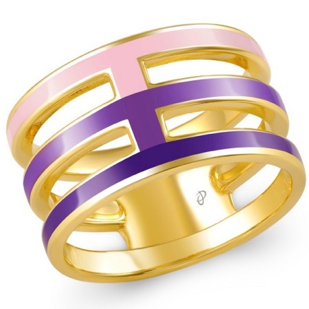 Sterling Silver w/ Yellow Plating Ring Enamel (R306916ENA1SY925)