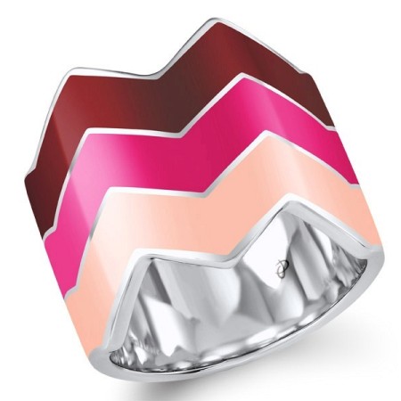 Sterling Silver Ring Enamel,White Cubic Zirconia (R306917AENA1SL925)