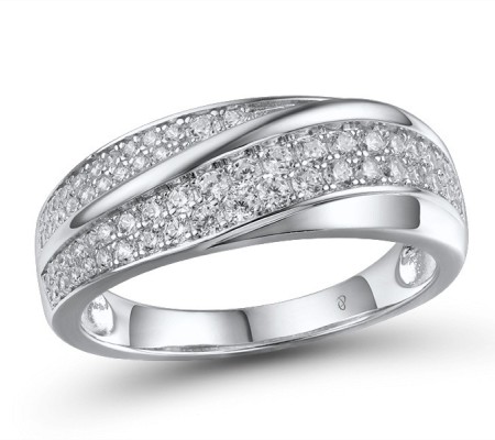 Sterling Silver Ring White Cubic Zirconia (R307054WCZSL925) - US 6