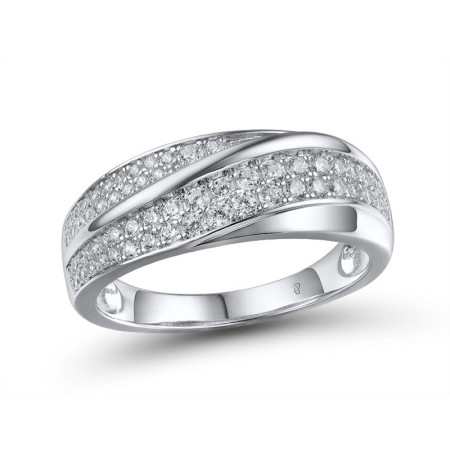 Sterling Silver Ring White Cubic Zirconia (R307054WCZSL925) - US 6