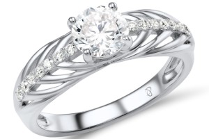 Sterling Silver Ring White Cubic Zirconia (R307313WCZSL925) - US 5.5