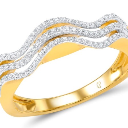 Sterling Silver w/ Ionic Yellow Plating Ring White Cubic Zirconia (R307347WCZSP925)