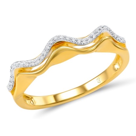 Sterling Silver w/ IONIC YELLOW PLATING Ring White Cubic Zirconia (R307349WCZSP925)