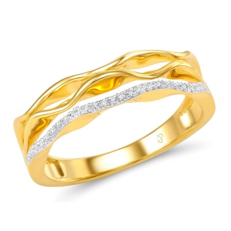 Sterling Silver w/ IONIC YELLOW PLATING Ring White Cubic Zirconia (R307350WCZSP925)