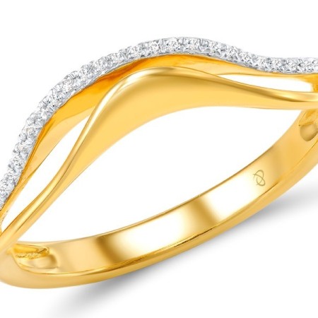 Sterling Silver w/ Ionic Yellow Plating Ring White Cubic Zirconia (R307351WCZSP925)