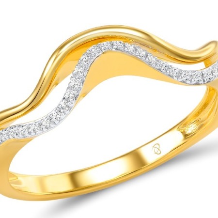 Sterling Silver w/ Ionic Yellow Plating Ring White Cubic Zirconia (R307352WCZSP925)