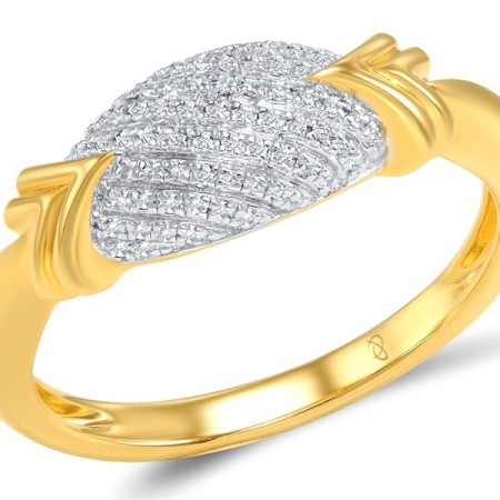 Sterling Silver w/ Ionic Yellow Plating Ring White Cubic Zirconia (R307356WCZSP925)