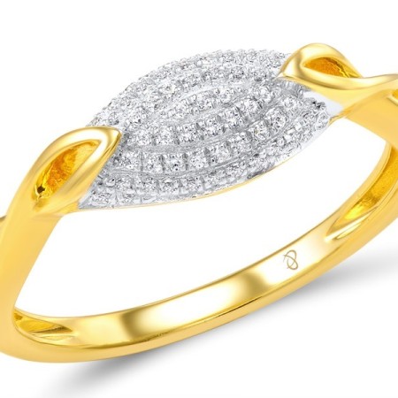 Sterling Silver w/ Ionic Yellow Plating Ring White Cubic Zirconia (R307358WCZSP925)