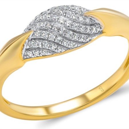 Sterling Silver w/ Ionic Yellow Plating Ring White Cubic Zirconia (R307361WCZSP925)