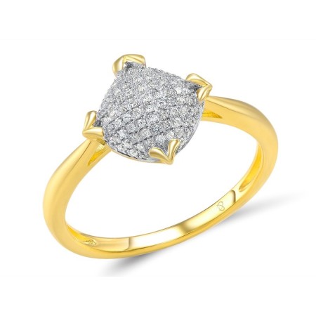 Sterling Silver w/ IONIC YELLOW PLATING Ring White CZ (R307600WCZSP925)