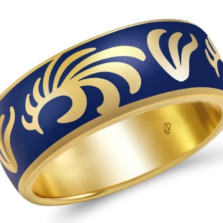 Sterling Silver w/ Yellow Plating Ring Enamel (R307637ENA1SY925)