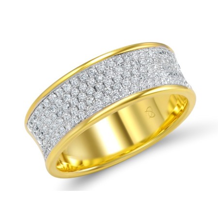 Sterling Silver w/ Ionic Yellow Plating Ring White Cubic Zirconia (R307698WCZSP925) - US 5.5