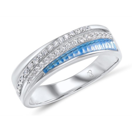 Sterling Silver Ring Enamel,White Cubic Zirconia (R307709ENASL925)