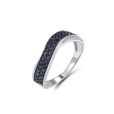 14KWB Ring Blue Sapphire,Diamond (R307796SAP14KWB) - US 8