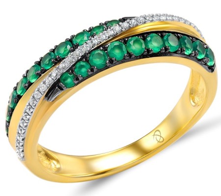 14KYWB Ring Diamond,Emerald (R307803EMR14KYWB)