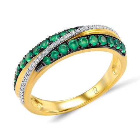 14KYWB Ring Diamond,Emerald (R307803EMR14KYWB)