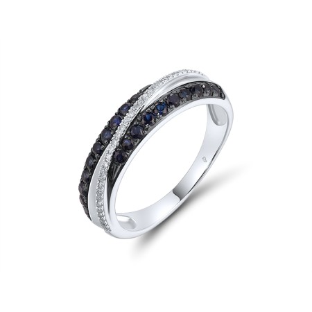 14KWB Ring Blue Sapphire,Diamond (R307803SAP14KWB)