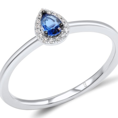 14KWB Ring Blue Sapphire,Diamond (R307886SAP14KWB) - US 6