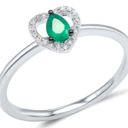 14KWB Ring Diamond,Emerald (R307887EMR14KWB) - US 6