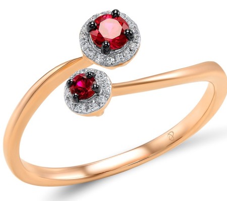 14KRWB Ring Diamond,Ruby (R307985RUY14KRWB) - US 6