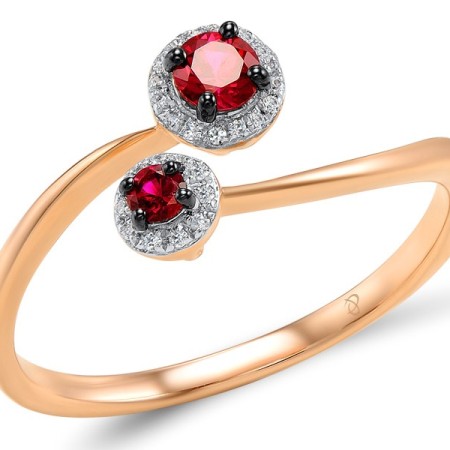14KRWB Ring Diamond,Ruby (R307985RUY14KRWB) - US 6