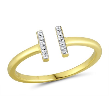 Sterling Silver w/ IONIC YELLOW PLATING Ring Diamond (R308020SDIASP925)