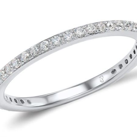 Sterling Silver Ring White Cubic Zirconia (R308039WCZSL925) - US 5.5