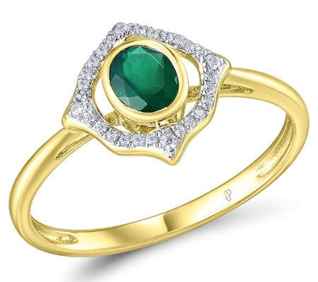 14KYW Ring Diamond,Emerald (R308071EMR14KYW)