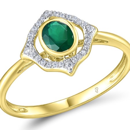 14KYW Ring Diamond,Emerald (R308071EMR14KYW)
