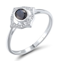 14KW Ring Diamond,Blue Sapphire (R308071SAP14KW)