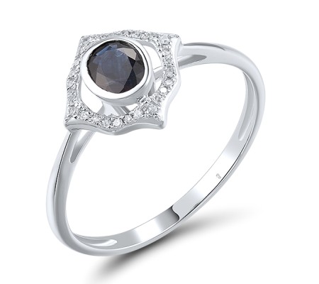 14KW Ring Diamond,Blue Sapphire (R308071SAP14KW)