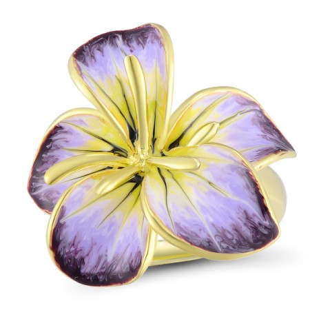 Sterling Silver w/ Yellow Plating Ring Enamel (R308088ENA1SY925) - US 5.5