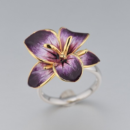 Sterling Silver w/ IONIC YELLOW PLATING Ring Enamel (R308088ENA4SP925)