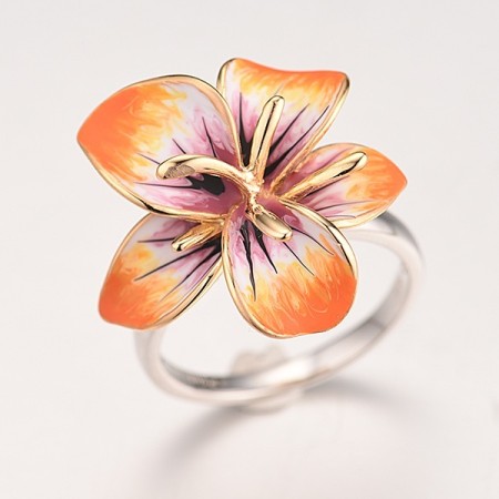 Sterling Silver w/ IONIC YELLOW PLATING Ring Enamel (R308088ENS3SP925)