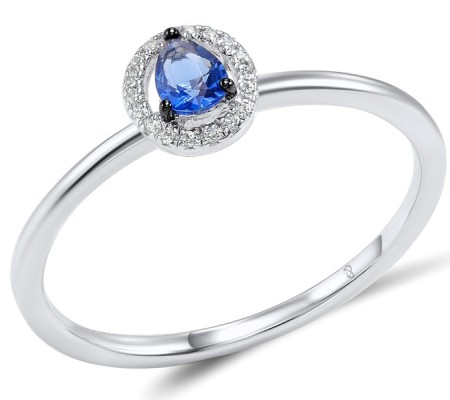 14KWB Ring Blue Sapphire,Diamond (R308139SAP14KWB) - US 7