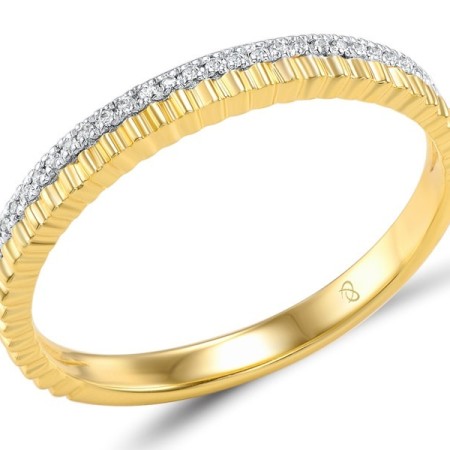 Sterling Silver w/ Ionic Yellow Plating Ring White Cubic Zirconia (R308192WCZSP925)